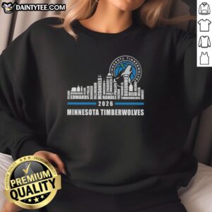 2026 Hot Minnesota Timberwolves X Skyline City sweatshirt featuring player names, perfect for fans and collectors.