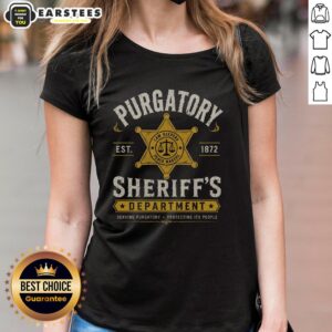 Good Purgatory Sheriff's Department Ladies Tee featuring a stylish design for fans of sheriff-themed apparel.