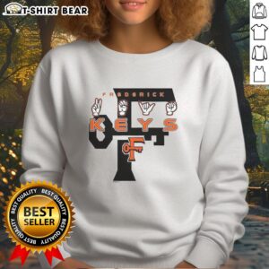 Frederick Keys Deaf Awareness 2026 sign on a hand sweatshirt, promoting inclusivity in baseball events.