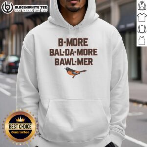Stylish Baltimore Orioles B-More hoodie in black, perfect for MLB fans showcasing team spirit and comfort.
