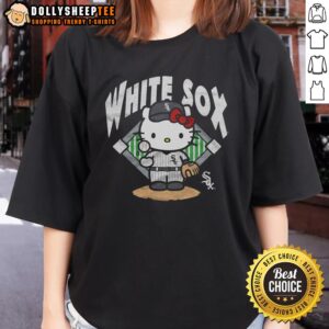 Pretty Chicago White Sox Hello Kitty ladies tee featuring a cute design perfect for fans and stylish comfort.