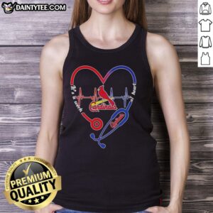 Awesome St. Louis Cardinals stethoscope heartbeat tank top design for fans, blending sports and healthcare style.