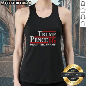 Awesome Pence 2016 Drain The Swamp tank top featuring bold graphics and patriotic colors for political supporters.