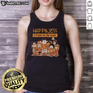 Alt Text: Pretty Happiness Is A Spot On The Couch Eternal Dibs Tank Top showcasing a cozy design perfect for casual wear.