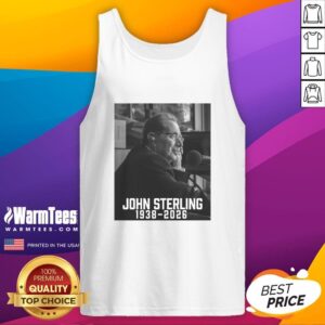 Top John Sterling Rest In Peace 19382026 tank top featuring a tribute design in honor of the beloved broadcaster.