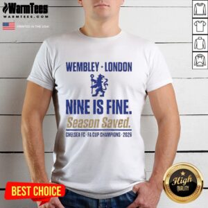 Alt Text: Premium Chelsea FA Cup Winners ninth title Wembley Glory 2026 T-shirt featuring team logo and celebratory design.