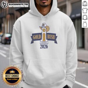 Alt Text: Nice Montana State Bobcats Gold Rush 2026 Hoodie in navy blue, showcasing team spirit and stylish design.