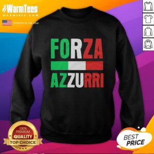 Retro sweatshirt featuring the Italy flag pattern, perfect for Forza Azzurri soccer fans.