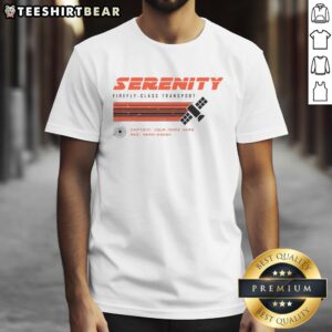Nice Firefly Class Transport T-Shirt featuring a vintage-inspired design of the iconic spaceship from the sci-fi series.