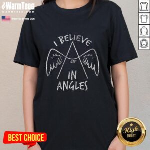 Official I Believe In Angles Ladies Tee featuring stylish design and comfortable fit for women who love unique fashion.