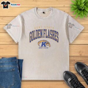 Alt Text: Premium Kent State Golden Flashes classic logo washed t-shirt featuring a vintage design in navy and gold.