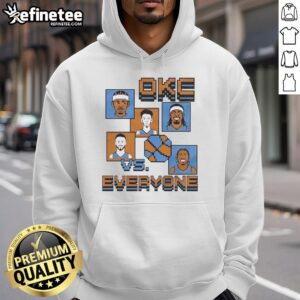 Alt Text: Premium Oklahoma City Thunder OKC Vs Everyone 8-Bit Hoodie featuring vibrant graphics and a stylish design.