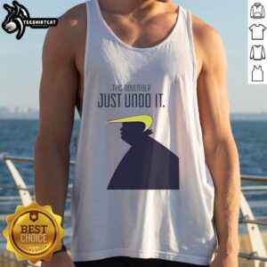 Good President USA This November Just Undo It tank top featuring a bold graphic design for political apparel enthusiasts.