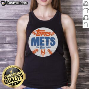 Awesome New York Mets MLB x Topps baseball tank top featuring vibrant team colors and iconic logo design.