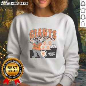 Alt Text: Stylish Mitchell & Ness cream San Francisco Giants Step Back Up sweatshirt, perfect for fans and casual wear.