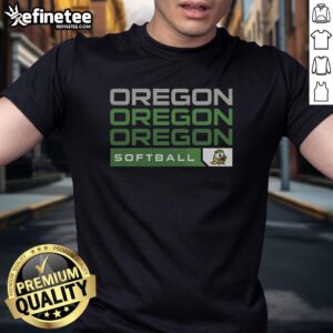 Good Oregon Ducks College Softball Hype T-Shirt featuring vibrant team colors and logo, perfect for fans and players.