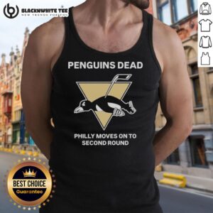 Awesome Penguins Dead shirt featuring Philadelphia Flyers tank top, celebrating the team's move to the second round.
