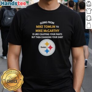 Official Going From Mike Tomlin To Mike McCarthy T-Shirt featuring bold graphics and team colors for fans.