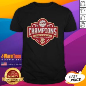 Alt Text: Official Florida State Seminoles 2026 ACC Softball Tournament Champions T-Shirt showcasing team pride and victory.