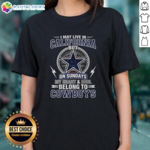 Official Dallas Cowboys NFL ladies tee featuring 'My heart and soul belong to Cowboys' design, perfect for fans.