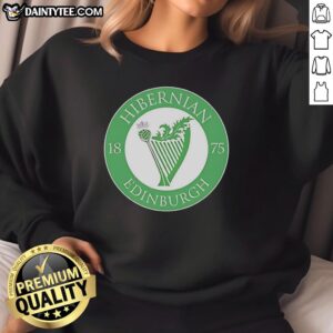 Nice Hibernian FC Edinburgh Scotland 1875 logo sweatshirt showcasing vibrant team colors and classic design.