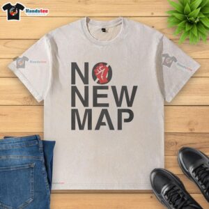 Premium Virginia No New Map protest t-shirt promoting anti-gerrymandering efforts with bold graphics and vibrant colors.