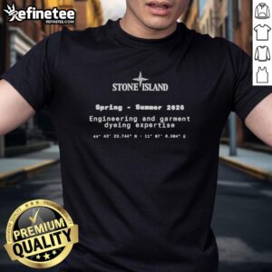 Alt Text: Nice Stone Island Spring-Summer 2026 T-Shirt showcasing engineering and garment dyeing expertise in stylish design.