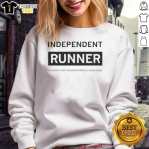 Official Independent Runner sweatshirt, uniquely designed, not associated with 515 Run Club, perfect for active enthusiasts.