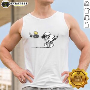 Awesome Snooptrooper tank top featuring Snoopy and Woodstock as Stormtroopers from Star Wars, perfect for fans.