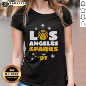 Good Los Angeles Sparks Star Power Est 97 ladies tee featuring vibrant team colors and stylish design for fans.