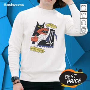 Nice Wolf Middle Finger sweatshirt design featuring 'All My Dogs Hate Bootlickers' with a playful wolf graphic.