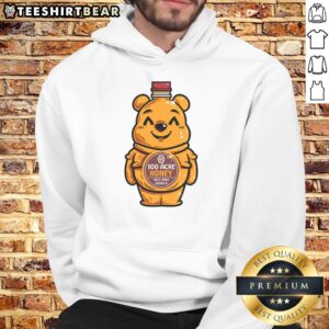 Cute bear hoodie featuring a honey bottle design, perfect for cozy days and stylish animal-themed fashion.