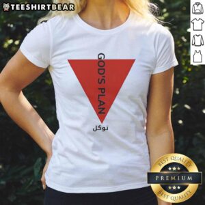 Premium Boxinton God's Plan Upside Down Red Triangle Ladies Tee featuring a stylish design perfect for casual wear.