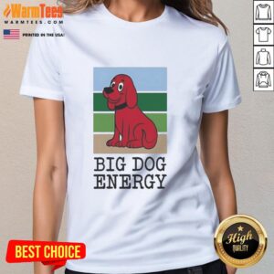 Premium Clifford the Big Red Dog Ladies Tee showcasing vibrant design and playful energy, perfect for dog lovers.