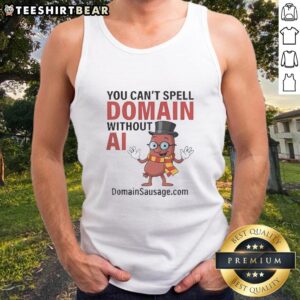 Original 'You Can't Spell Domain Without AI' tank top design in vibrant colors, perfect for tech enthusiasts and casual wear.