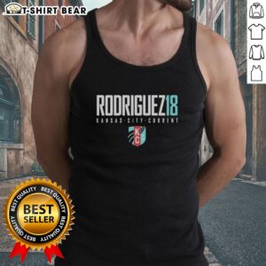 Top Rodriguez 18 Kansas City Current KC logo tank top in stylish design, perfect for fans and casual wear.