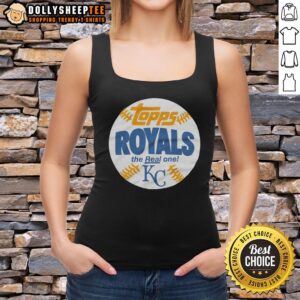 Premium Kansas City Royals MLB X Topps Baseball The Real One tank top featuring vibrant team colors and logo.
