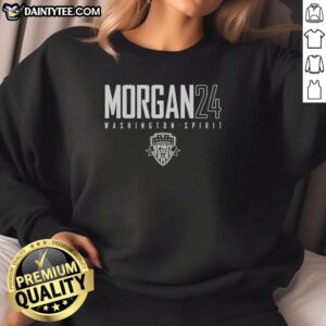 Premium Morgan 24 Washington Spirit sweatshirt featuring team colors and logo for stylish fan support.
