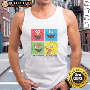 Top Sesame Street The Original Cool Kids Since 1969 tank top design featuring iconic characters in vibrant colors.