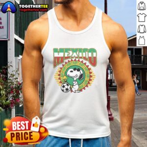 Alt Text: Snoopy X Mexico Soccer tank top featuring a playful design with Peanuts characters for fans and sports lovers.