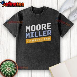 Original Moore Miller for Maryland washed t-shirt in soft fabric, perfect for casual wear and showcasing local pride.