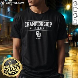 Awesome Oklahoma Sooners Softball Championship Mindset T-Shirt featuring team colors and logo, perfect for fans and players.