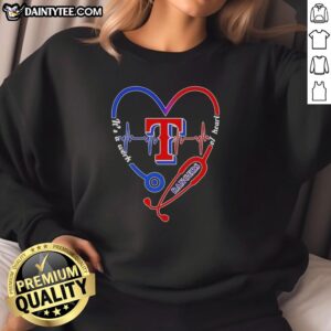 Awesome Texas Rangers Stethoscope Heartbeat sweatshirt, showcasing sports passion and comfort for fans.