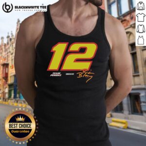 Vintage tank top featuring Ryan Blaney's Team Penske NASCAR design, perfect for fans of Hendrick Motorsports.