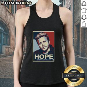 Official Spencer Pratt Hope and Change graphic tank top featuring bold text design on a stylish sleeveless shirt.