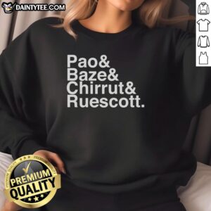 Premium Pao and Baze and Chirrut and Ruescott sweatshirt featuring vibrant designs and comfortable fit for fans.