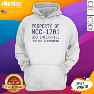 Alt Text: Stylish NCC 1701 USS Enterprise Science Department hoodie featuring iconic Star Trek design and vibrant colors.