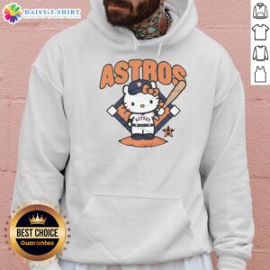 Alt Text: Pretty Houston Astros Hello Kitty hoodie featuring vibrant colors and playful design, perfect for fans and fashion lovers.