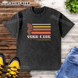 Top Yoga Fire The Floating Mystic Washed T-Shirt featuring a vibrant design, perfect for yoga enthusiasts.