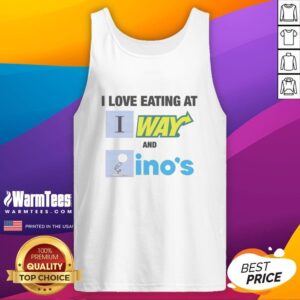 Original I Love Eating at Subway and Domino's tank top, featuring a fun graphic design for food enthusiasts.